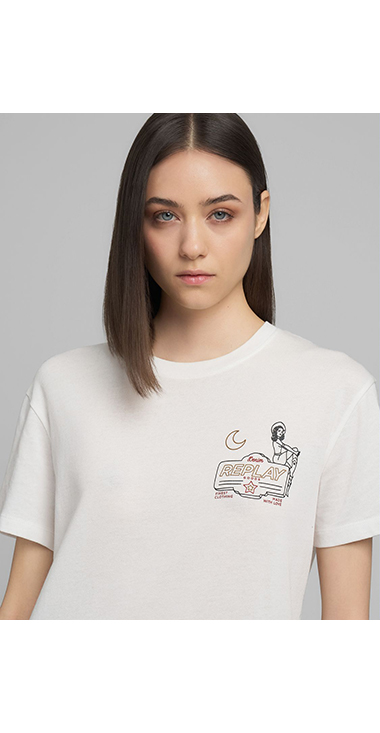 グラフィックプリントクルーネックTシャツ 詳細画像